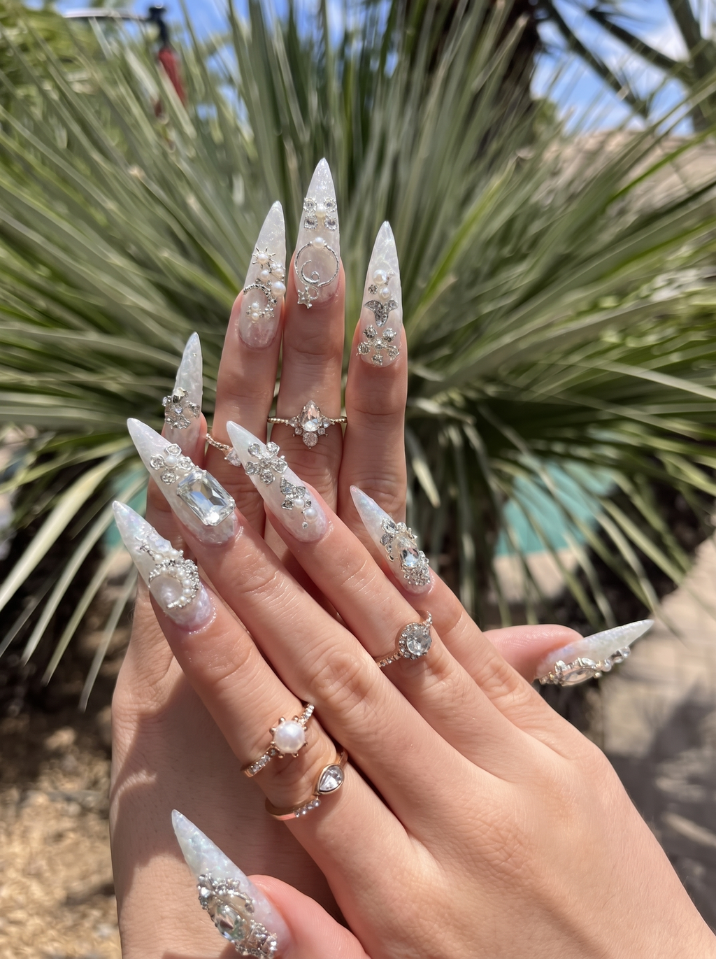 Moonlight Diamond Press-On Nails