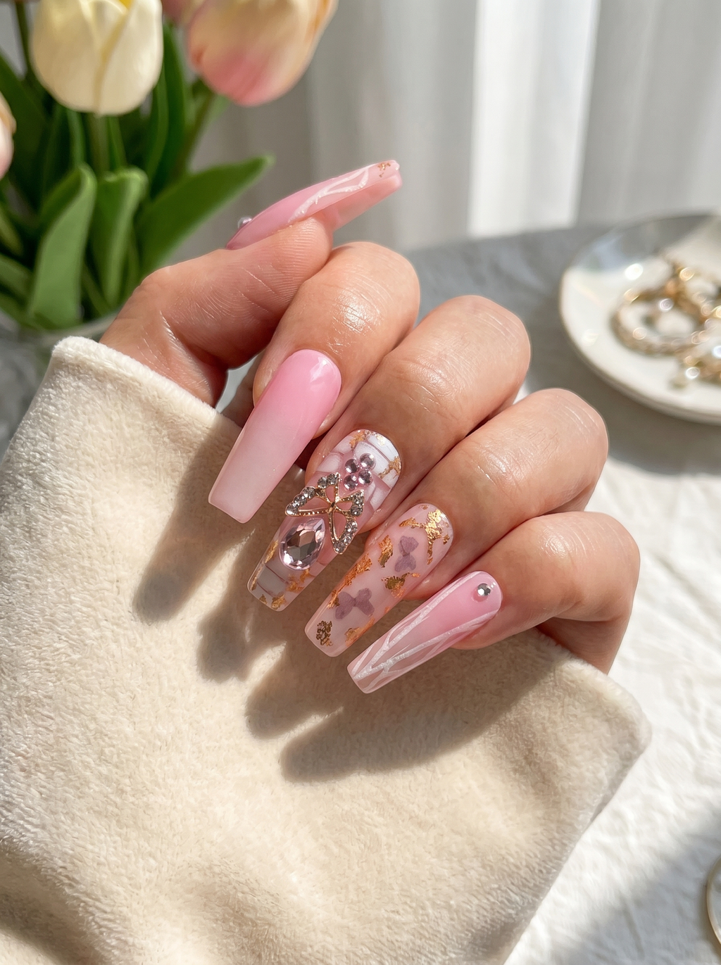 Butterfly Blush Press-On Nails